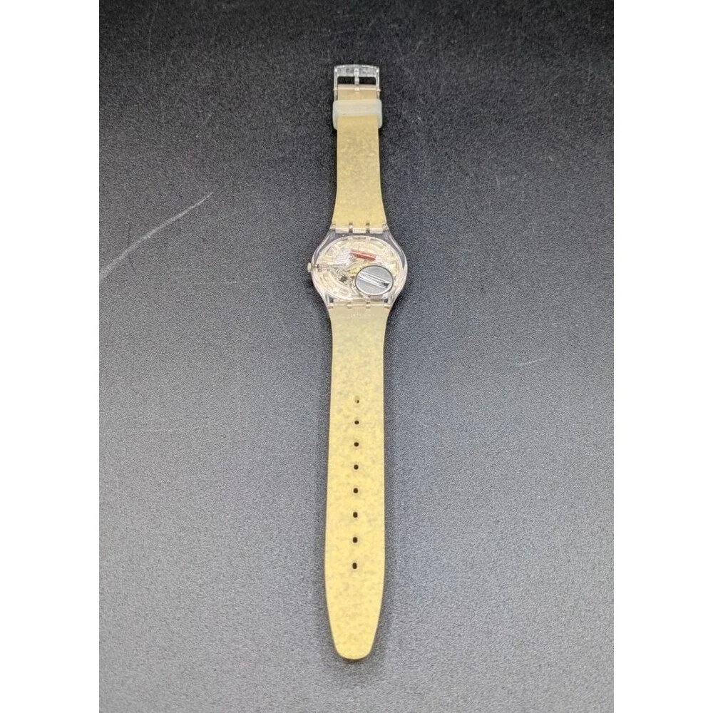 Swatch Gent Sunblush GE242C Gold Glitter Quartz Watch